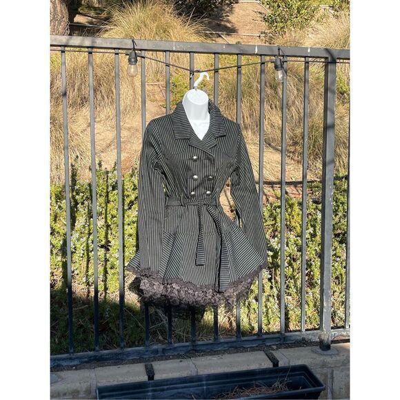 Criminal Damage Admiral Coat Petticoat Pirate Pinstripe Dress - Picture 2 of 10